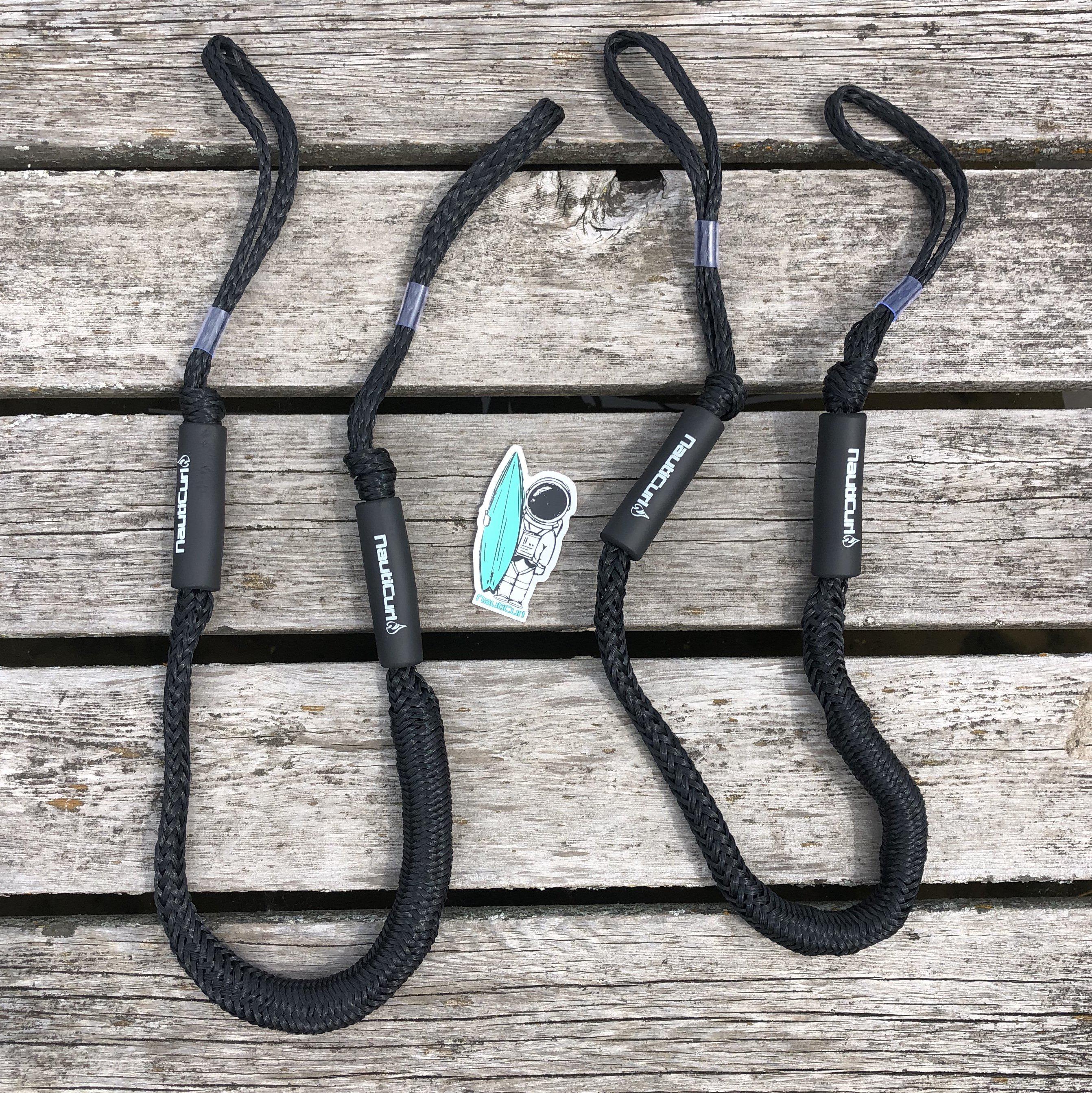 NautiCurl Bungee Boat Ropes - Shock Absorbing (2 Ropes)