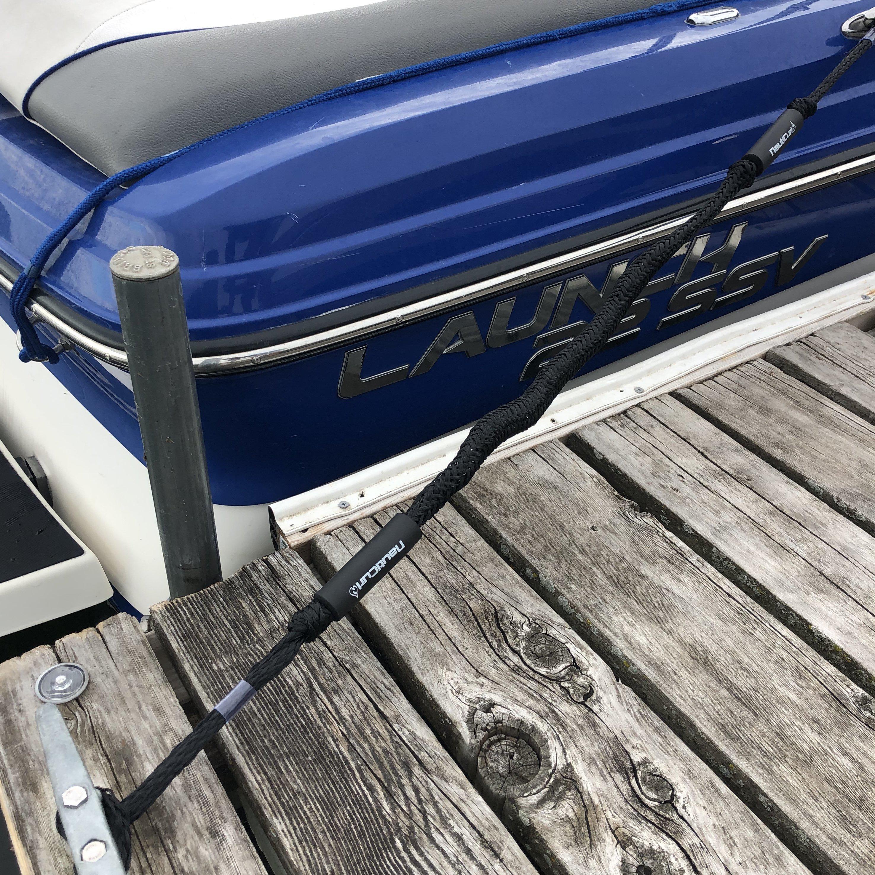 NautiCurl Bungee Boat Ropes - Shock Absorbing (2 Ropes)